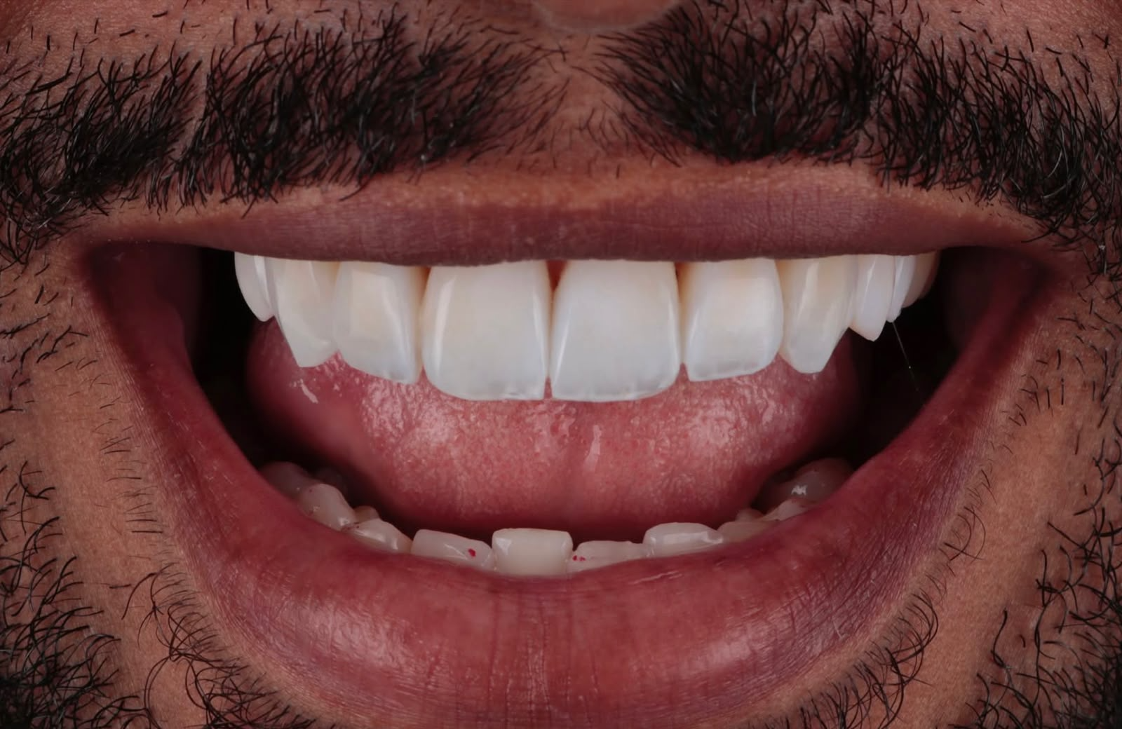 Sorriso depois do tratamento com facetas em resina